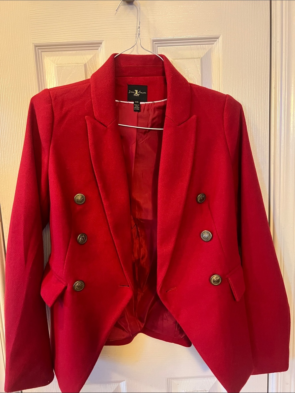 Red Double-Breasted Women's Blazer Jacket by J.Crew Collection
